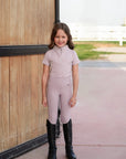 Kids Riding Leggings Full Seat - Dusty Lavender
