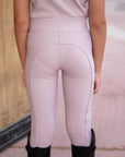 Kids Riding Leggings Full Seat - Dusty Lavender