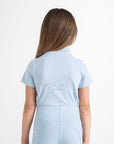Moá Mae kids base layer short sleeve icy blue