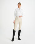Moá Mae base layer long sleeve white with riding legging stone