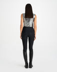 Moá Mae women equestrian base layer sleeveless metallic with black horse riding leggings