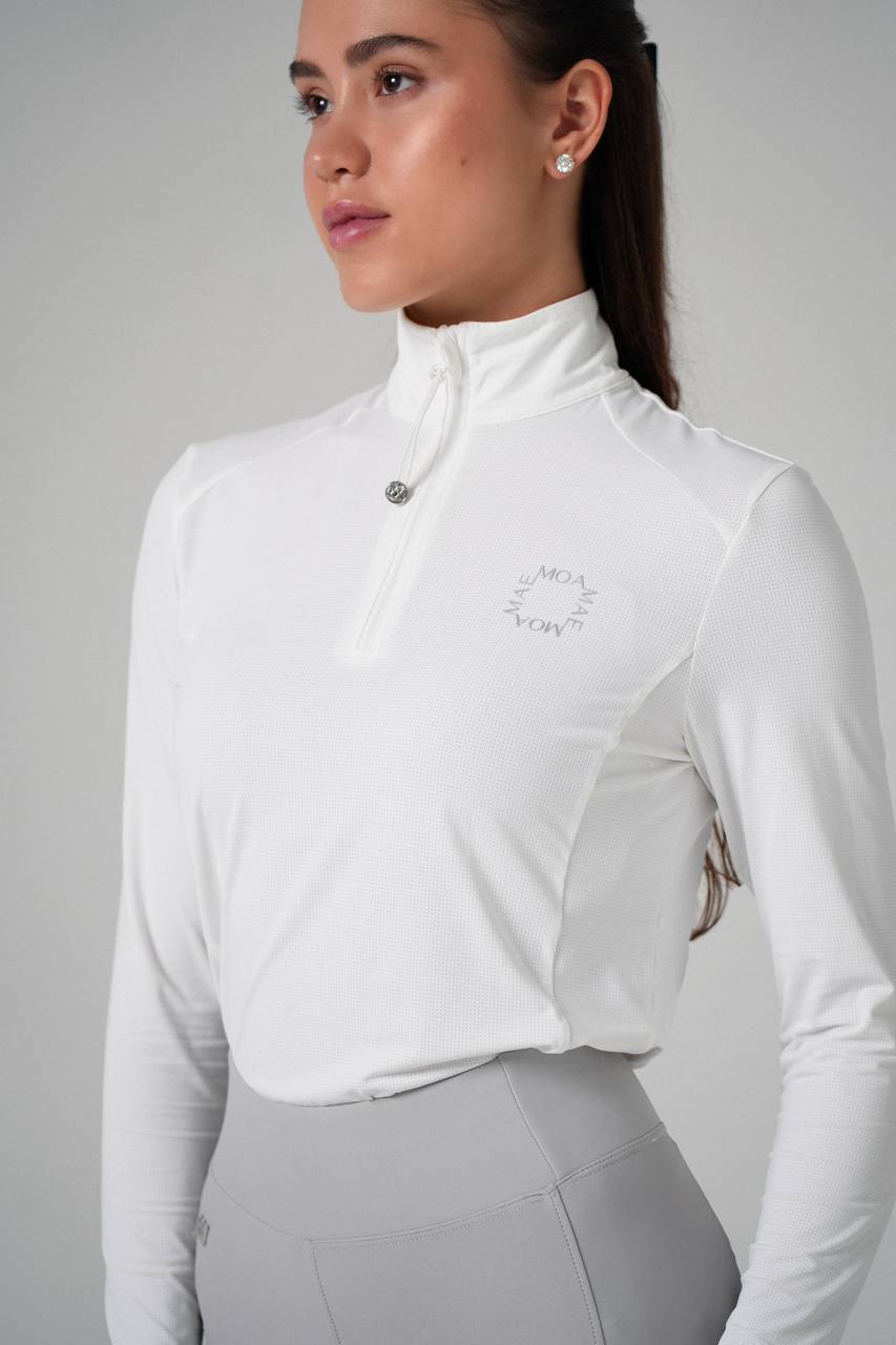 Moá Mae Women White Mesh Base Layer Long Sleeve