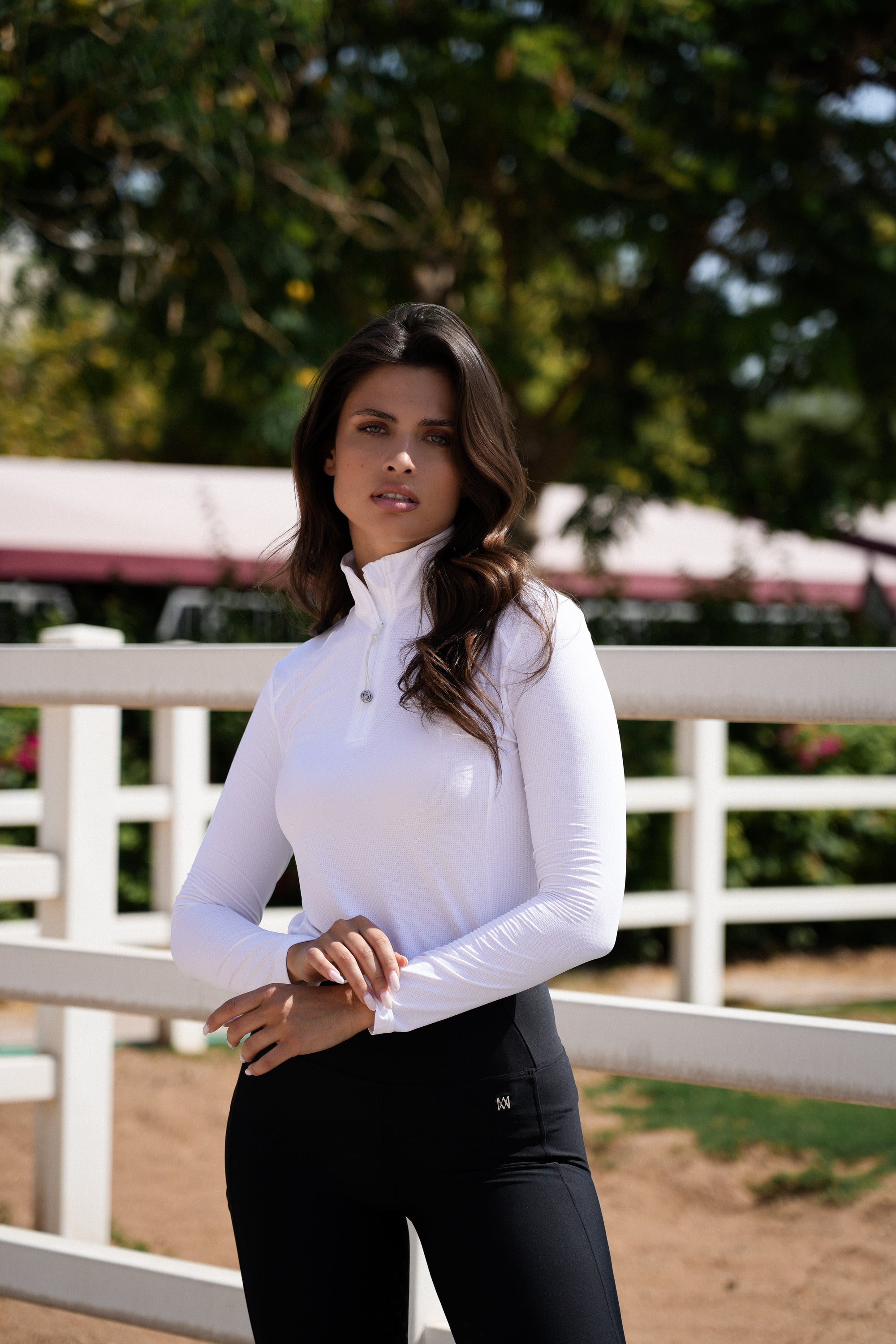 Moá Mae Women White Mesh Base Layer Long Sleeve