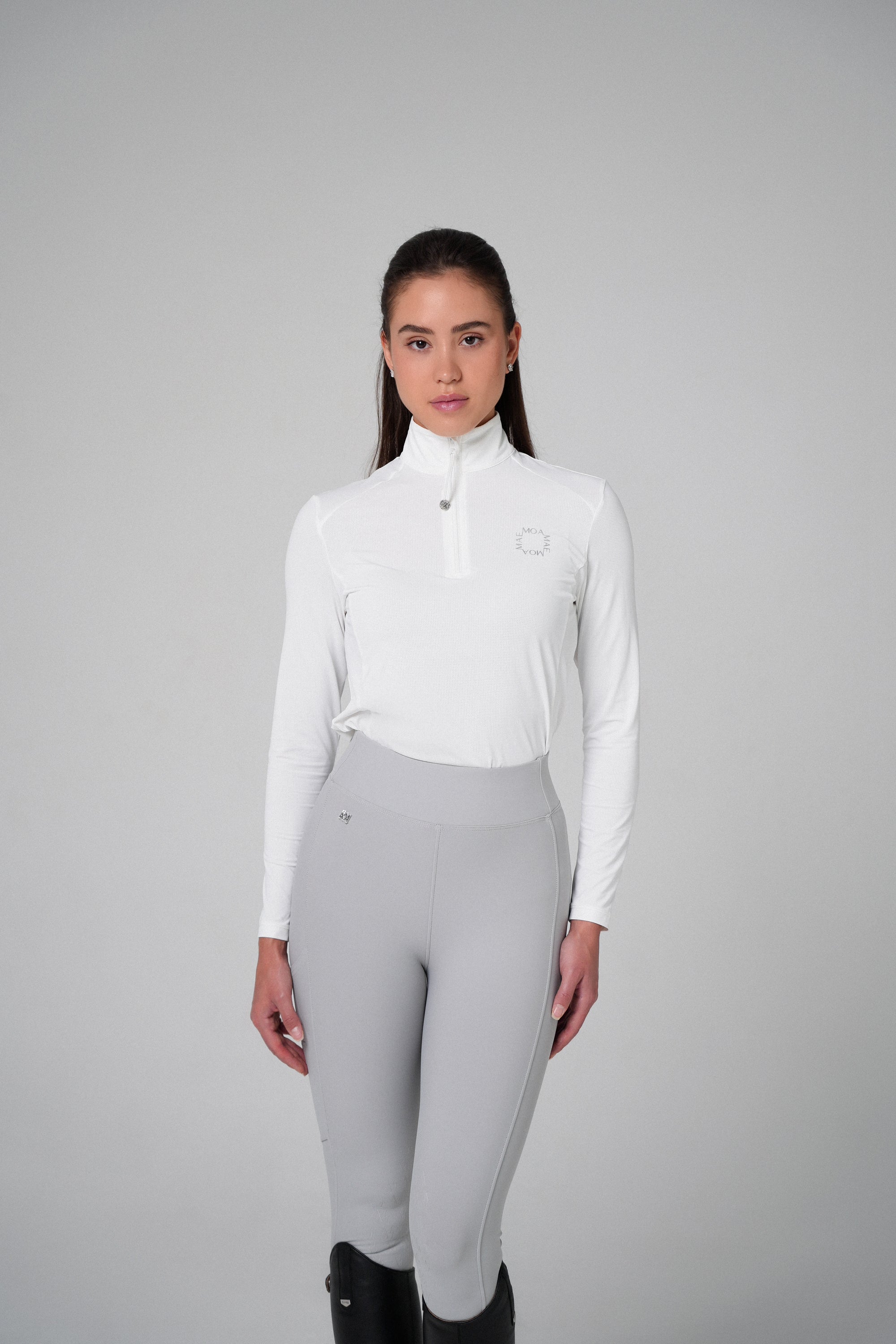 Moa Mae Women White Mesh Long Sleeve Base Layer