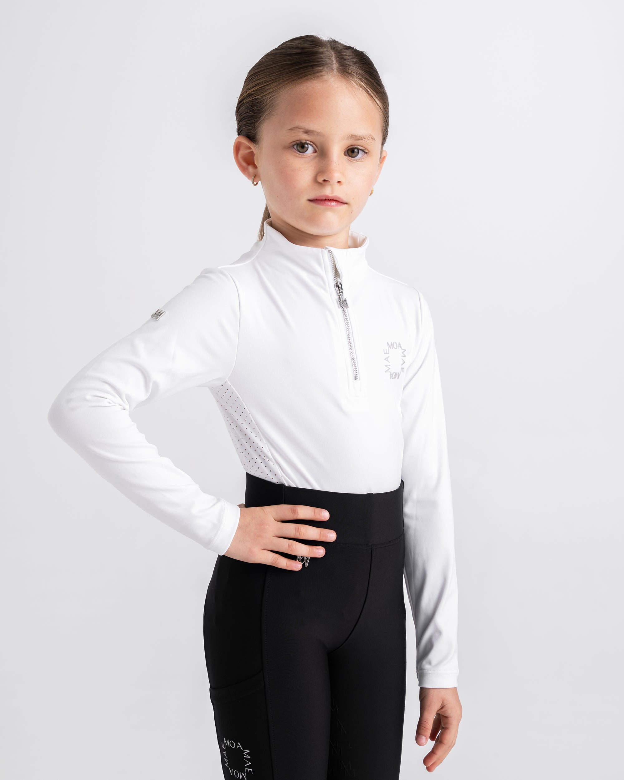 Moá Mae kids base layer long sleeve white