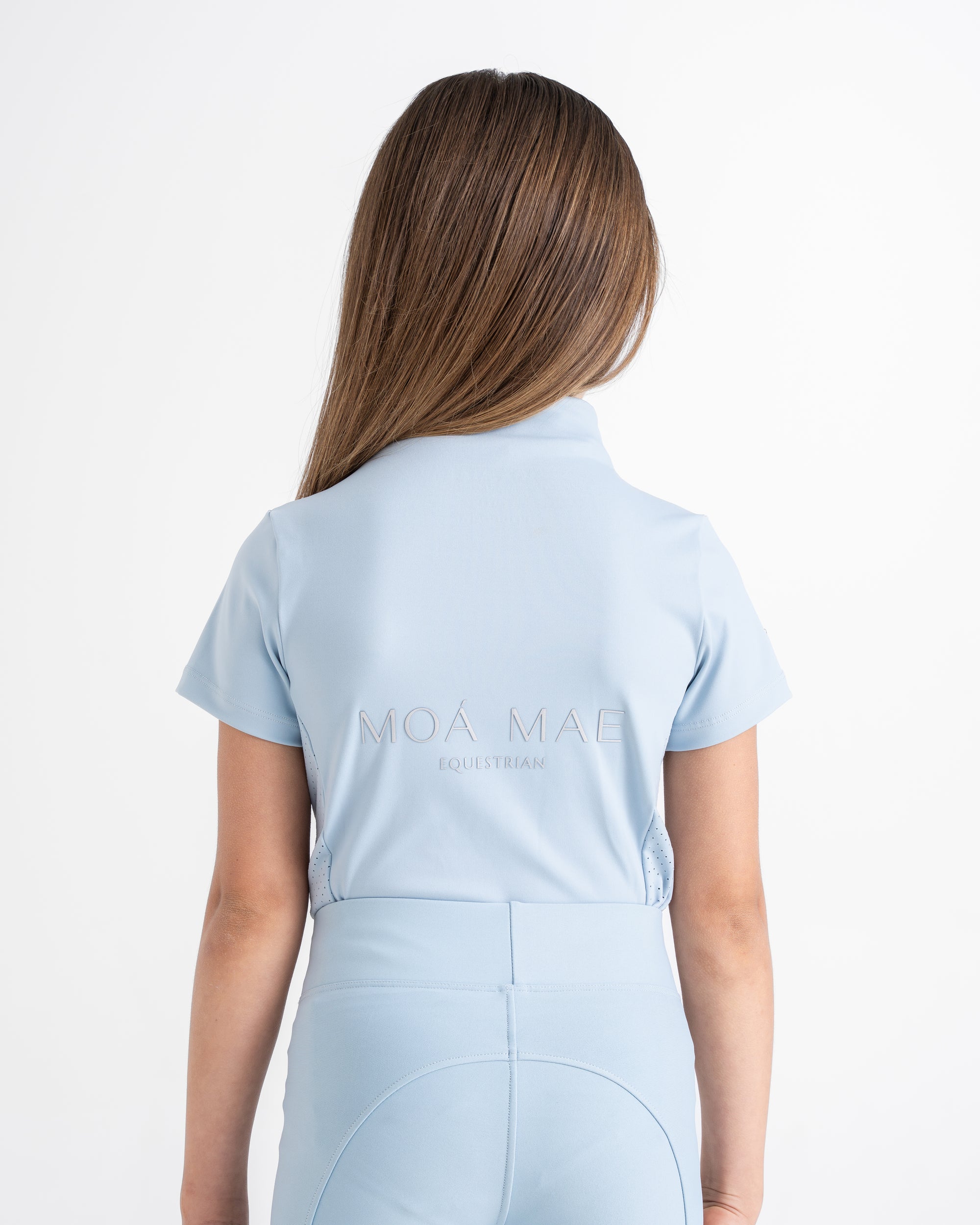 Moá Mae kids base layer short sleeve icy blue
