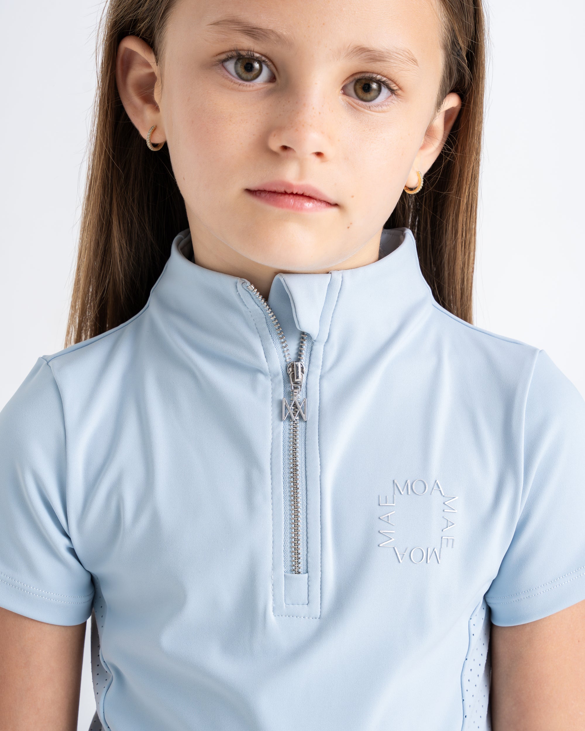 Moá Mae kids base layer short sleeve icy blue