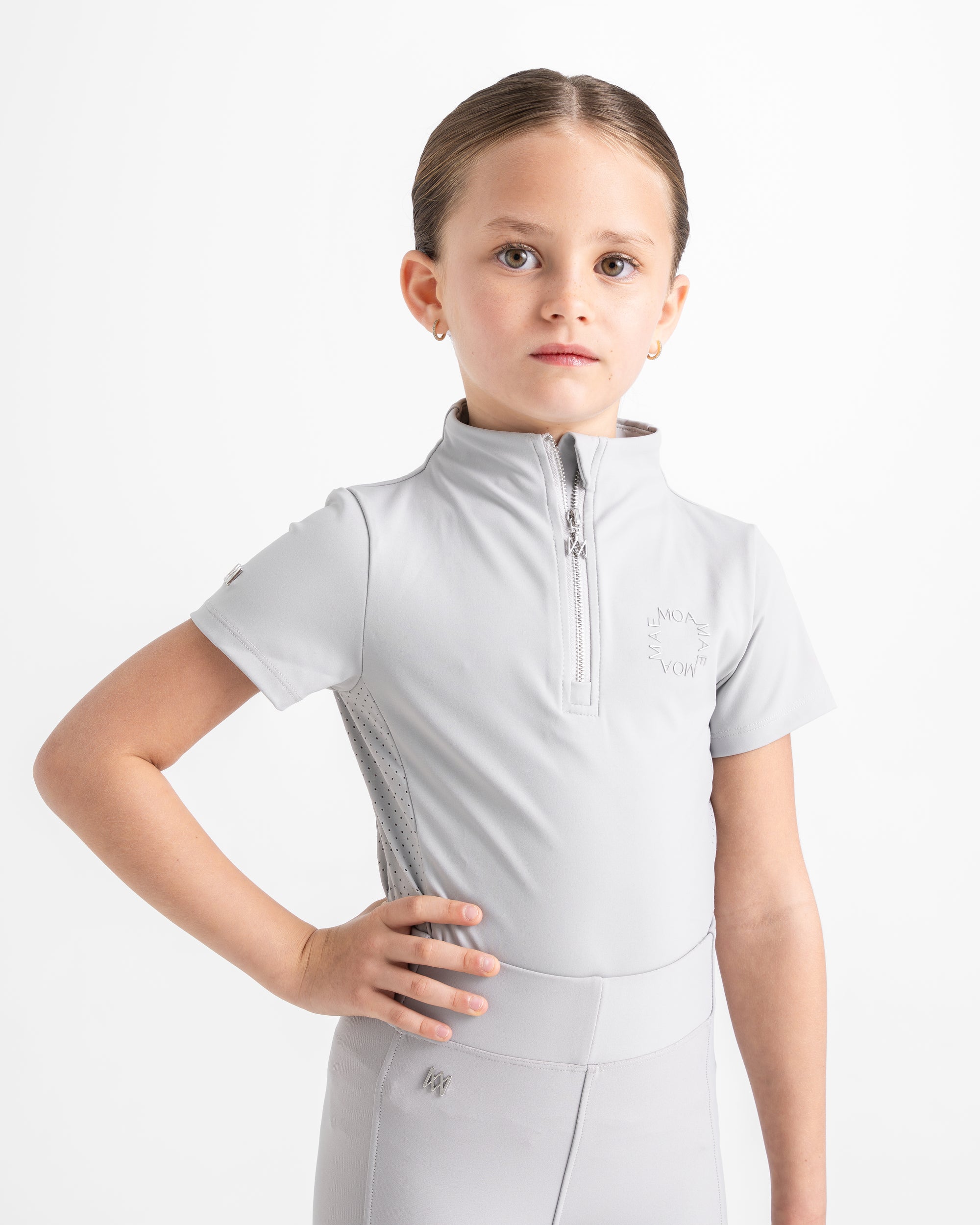 Moá Mae kids base layer short sleeve light grey