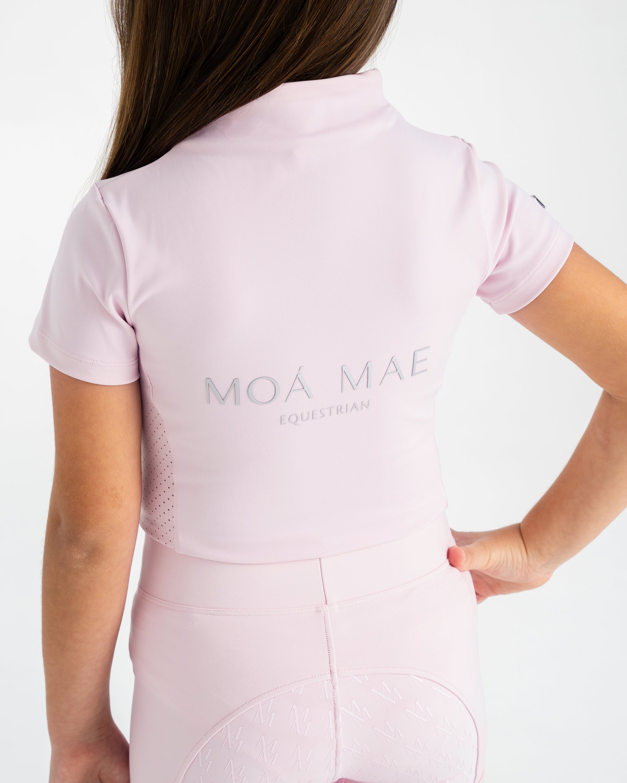 Moá Mae kids base layer short sleeve pale pink