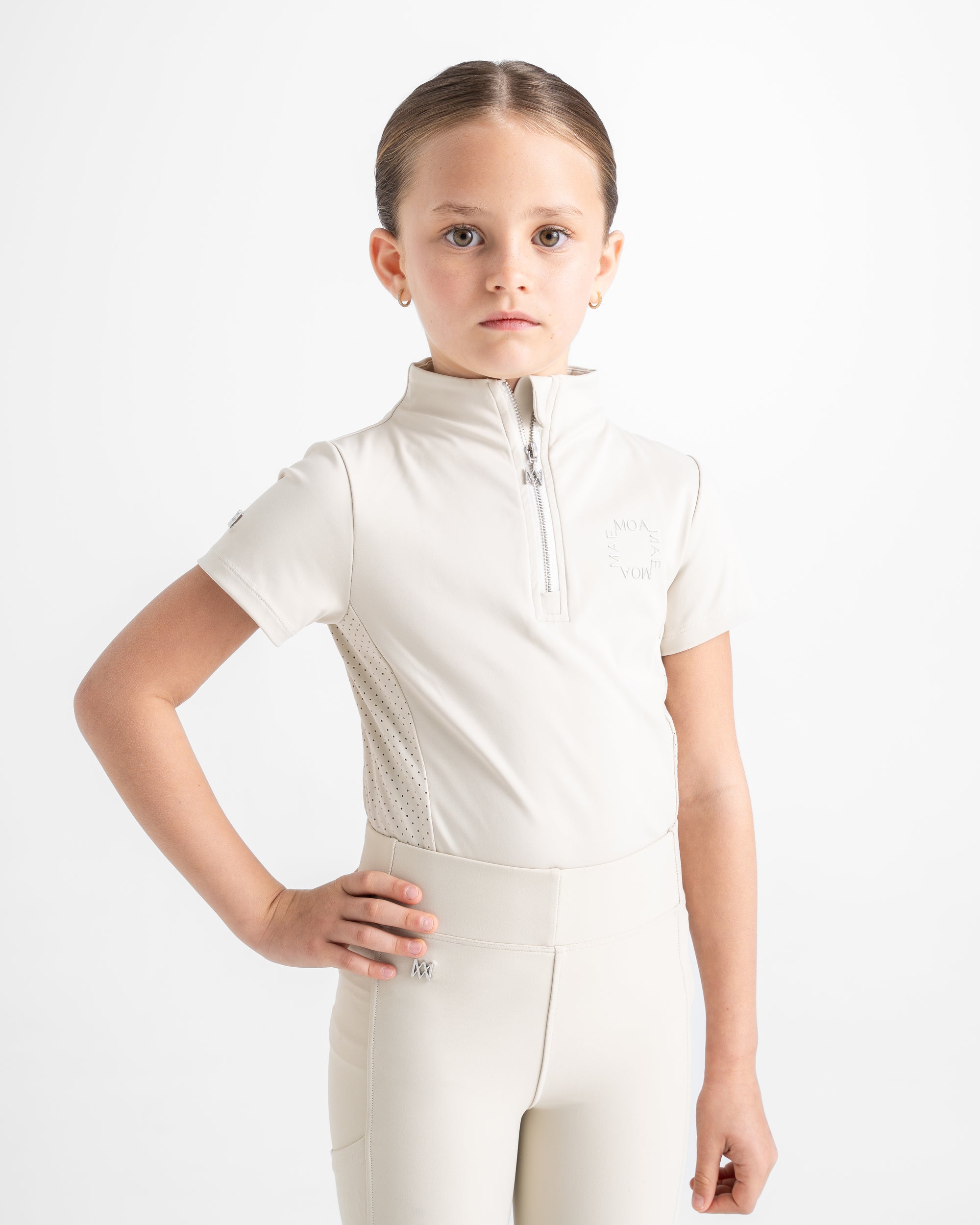Moá Mae kids base layer short sleeve stone