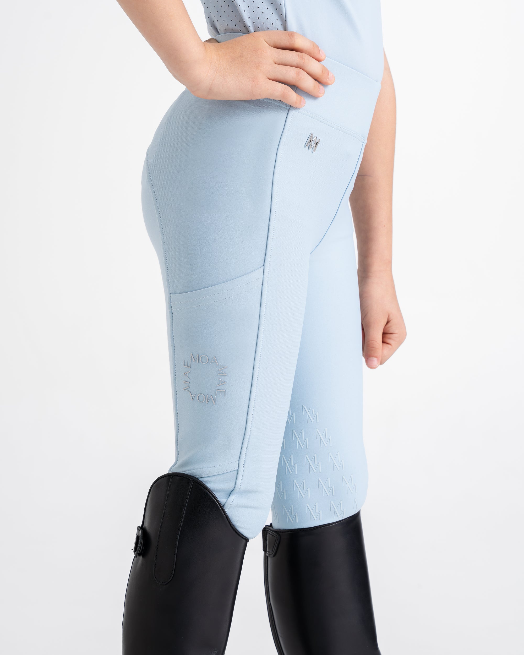 Moá Mae kids horse riding leggings icy blue