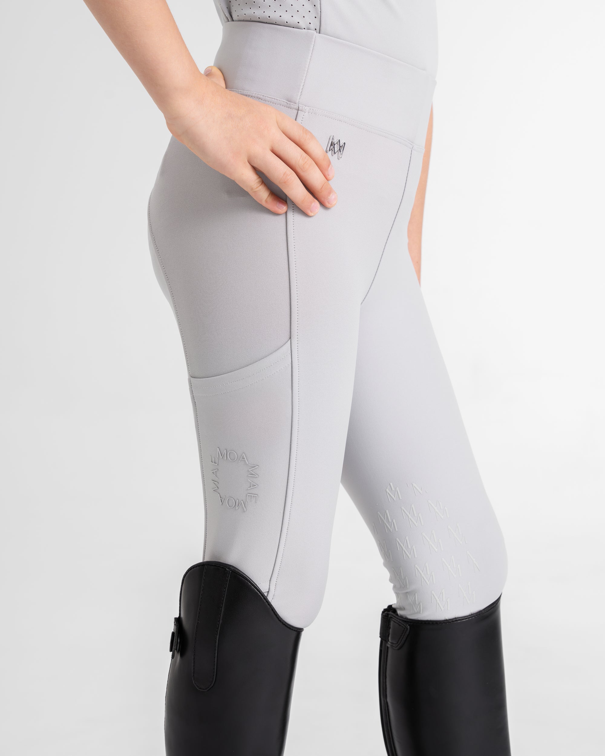 Moá Mae kids horse riding leggings light grey