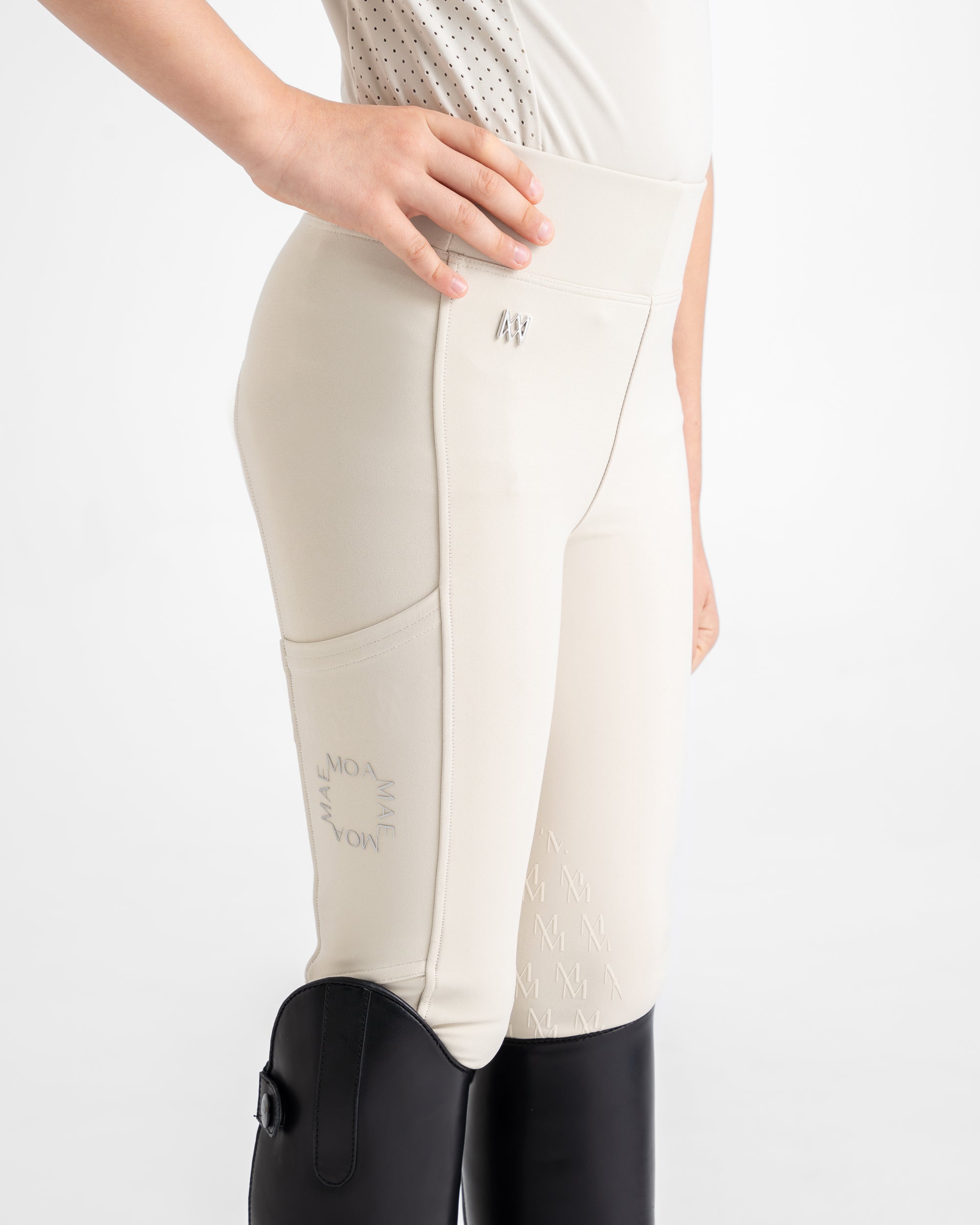 Moá Mae kids horse riding leggings stone