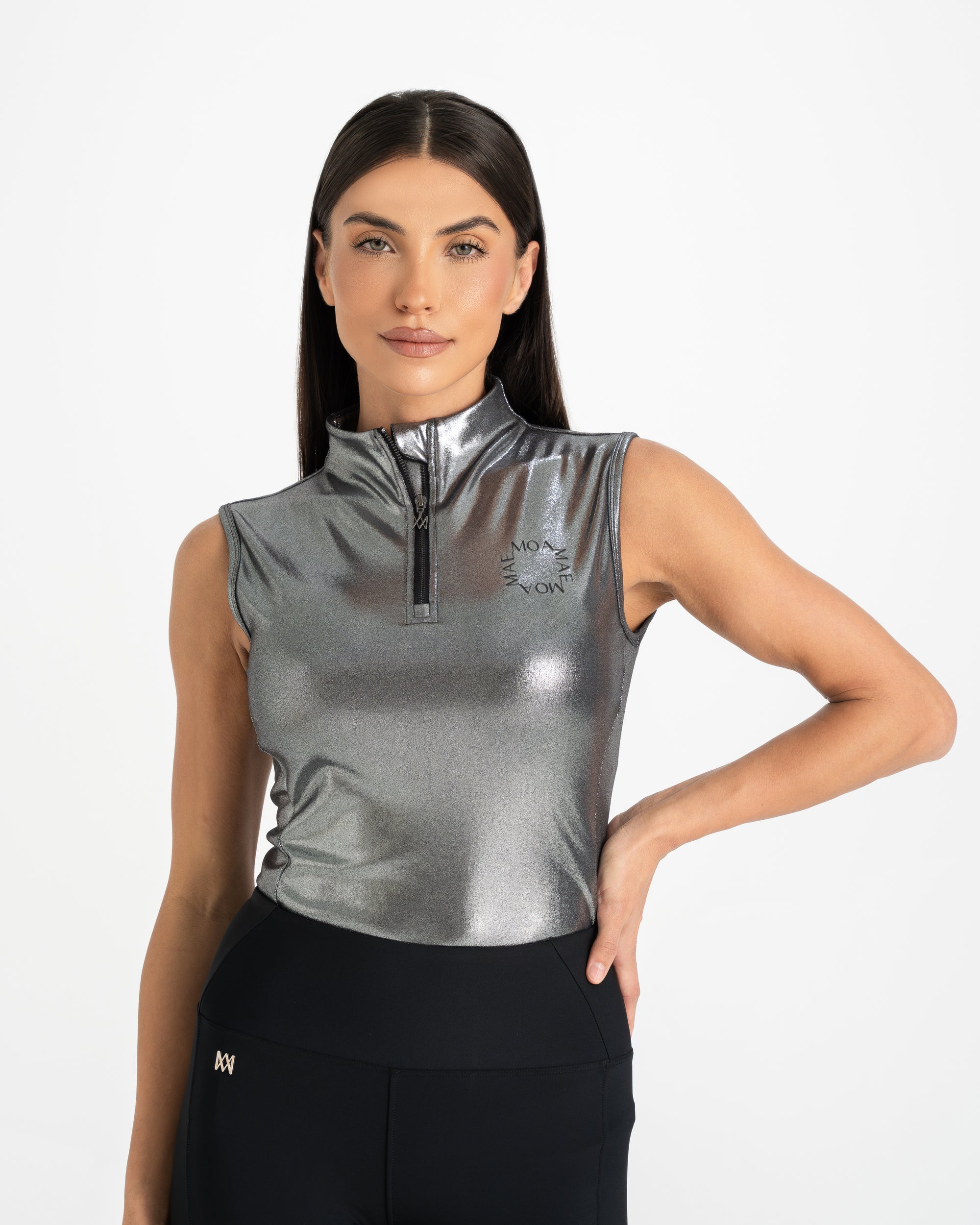 Moá Mae women equestrian base layer sleeveless metallic