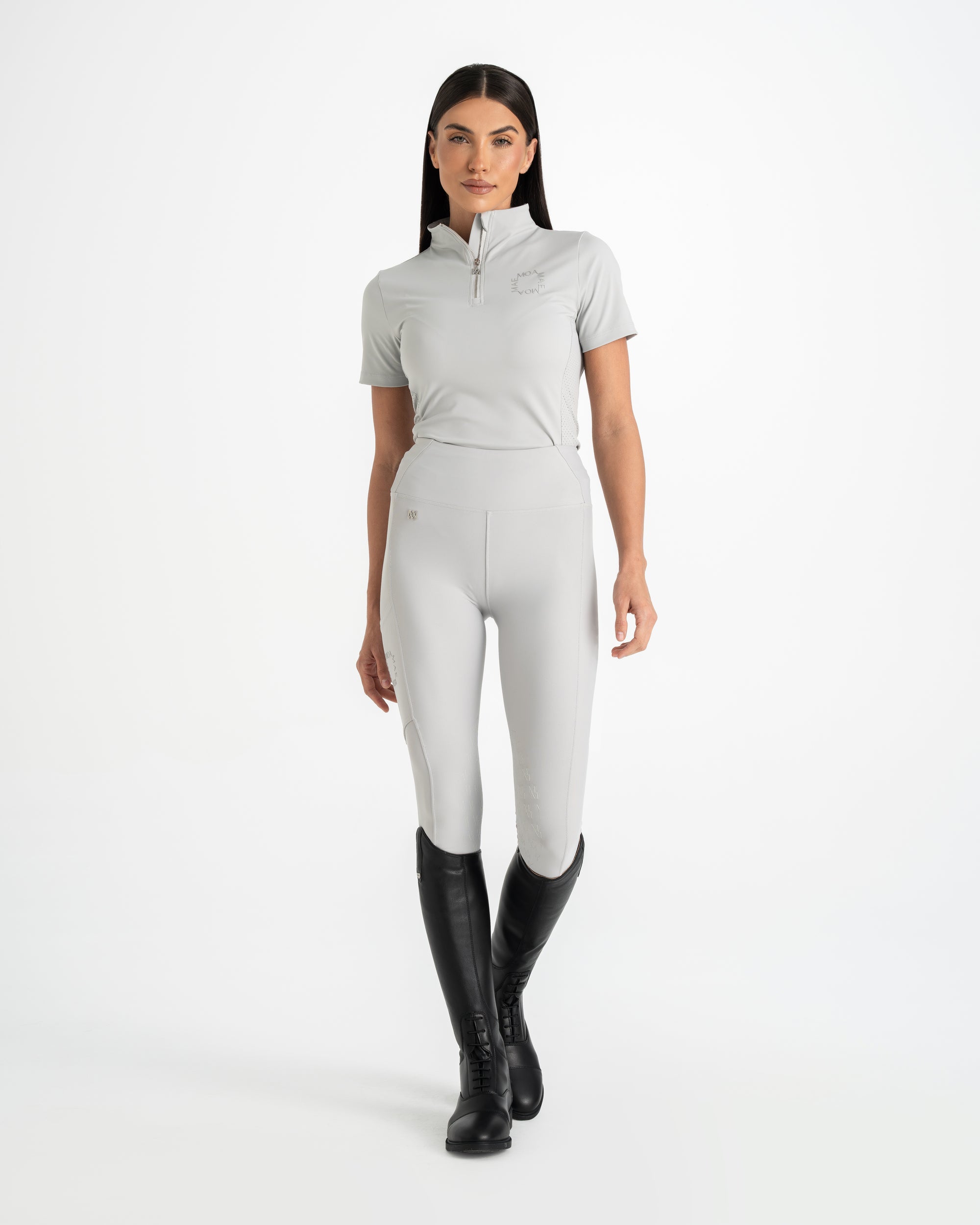 Moá Mae women horse riding set in light grey